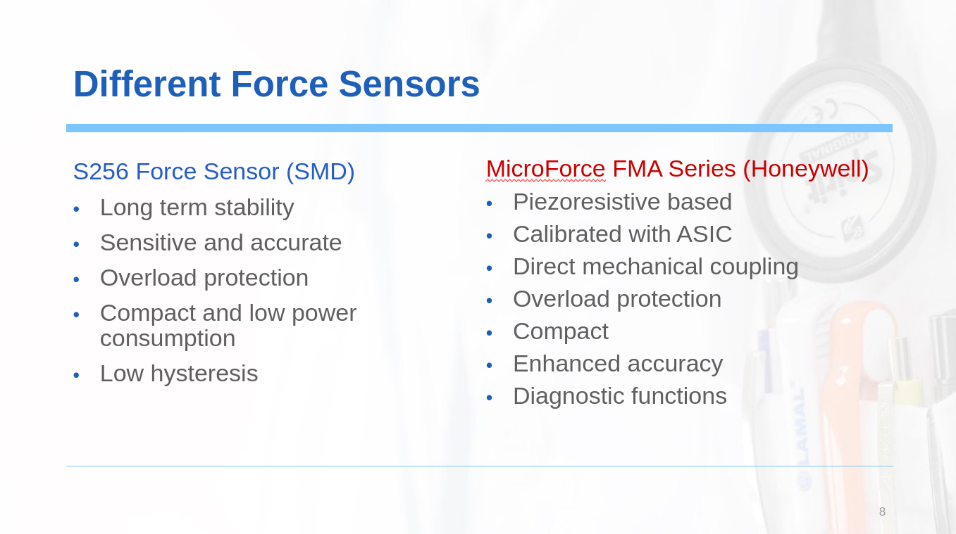 Different Force Sensors Slide