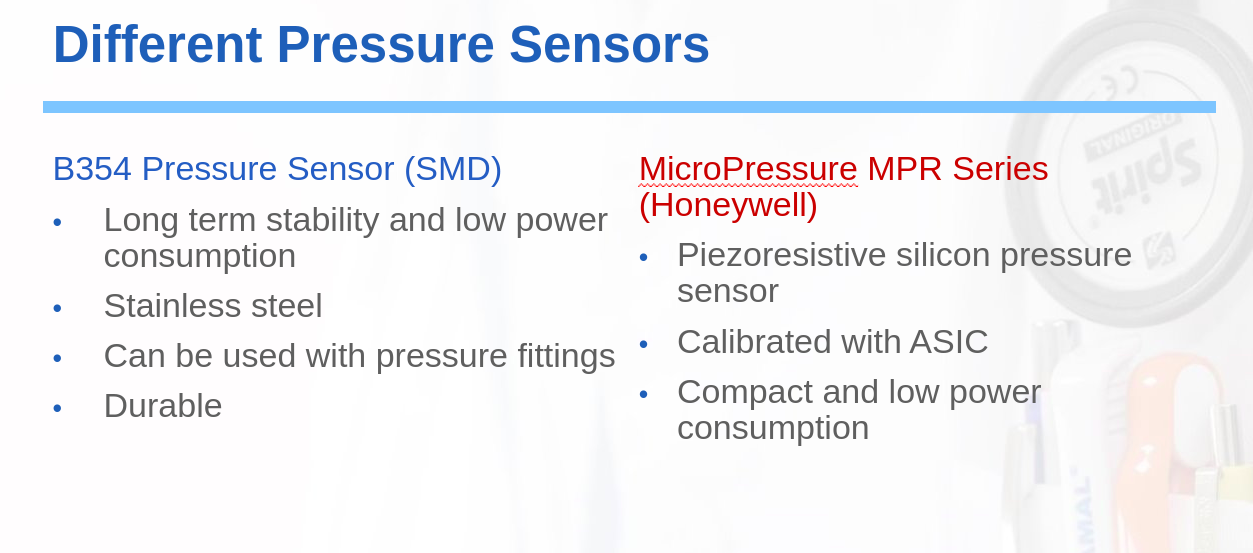 Different Pressure Sensors Slide