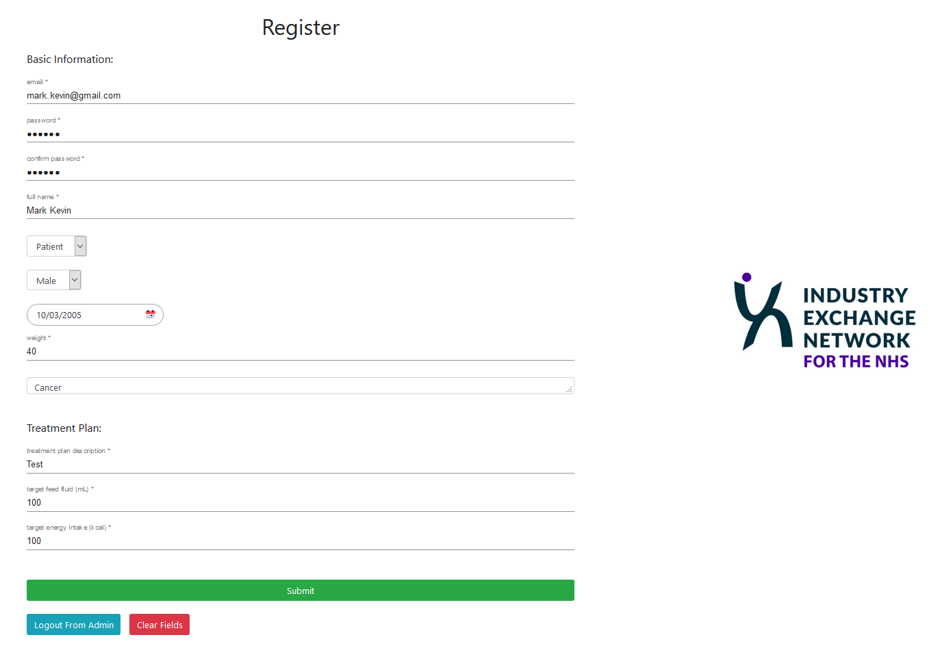 Patients register