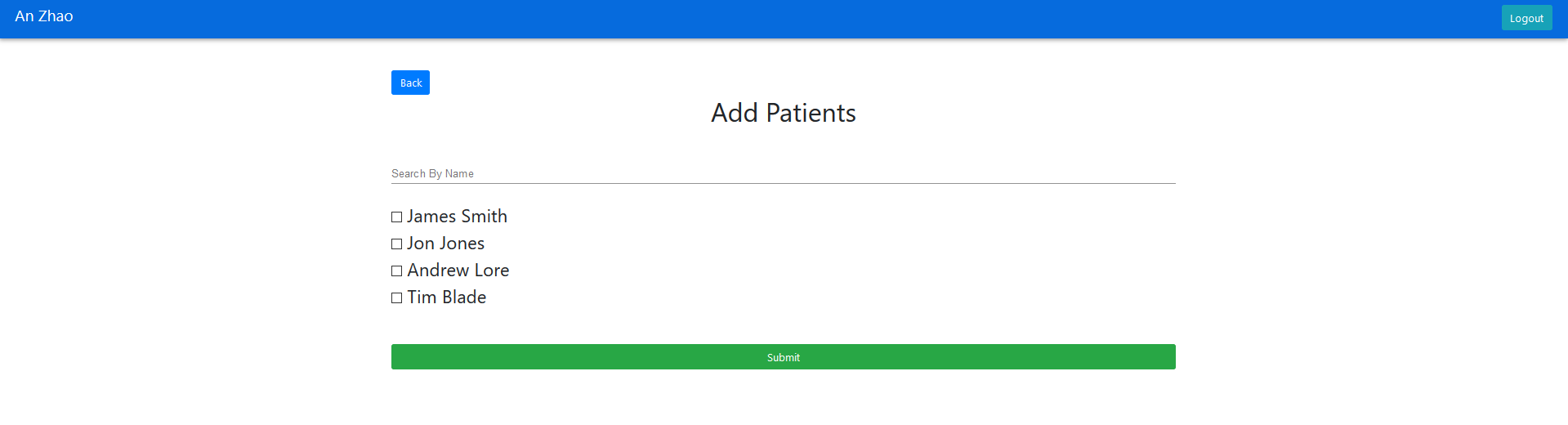 Clinicians Add Patients